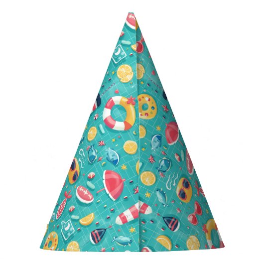 Summer Pool Party 2. Geburtstag Partyhütchen (Rückseite)