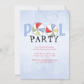 Summer Pool Party Beach Balls Custom Einladung (Vorderseite)