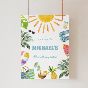 Summer Pool Party Begrüßungszeichen Fotodruck