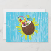 Summer Pool Party Birthday Kokosnuss FOTO Einladung (Rückseite)