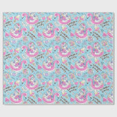 Summer Pool Party Einhorn Geschenkpapier (Flach)