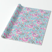 Summer Pool Party Einhorn Geschenkpapier (Ungerollt)
