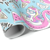 Summer Pool Party Einhorn Geschenkpapier (Rolleneckpunkt)