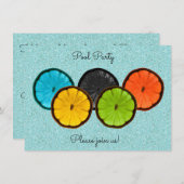 Summer Pool Party Einladung (Vorne/Hinten)