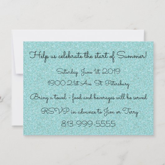 Summer Pool Party Einladung (Rückseite)