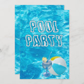 Summer Pool Party Einladung (Vorne/Hinten)