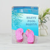 Summer Pool Party Einladung (Stehend Vorderseite)