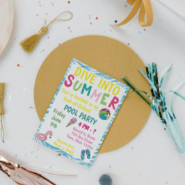 Summer Pool Party Einladung