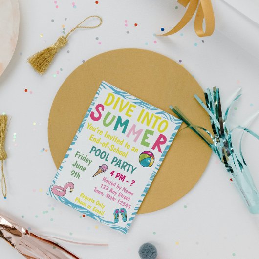Summer Pool Party Einladung