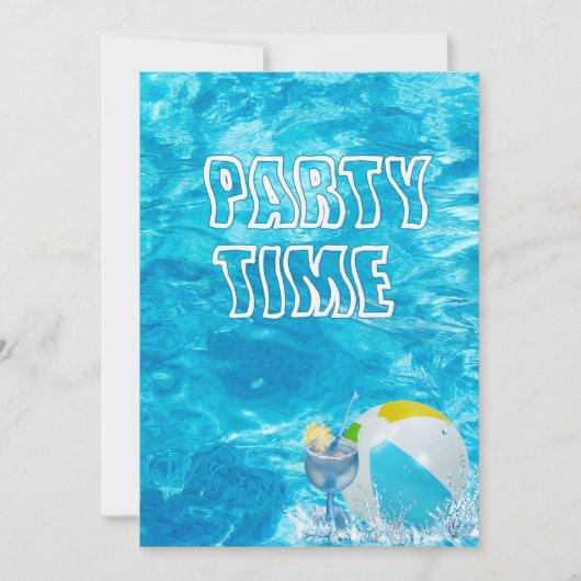 Summer Pool Party Einladung (Vorderseite)