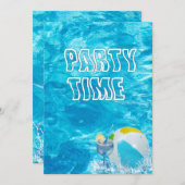 Summer Pool Party Einladung (Vorne/Hinten)