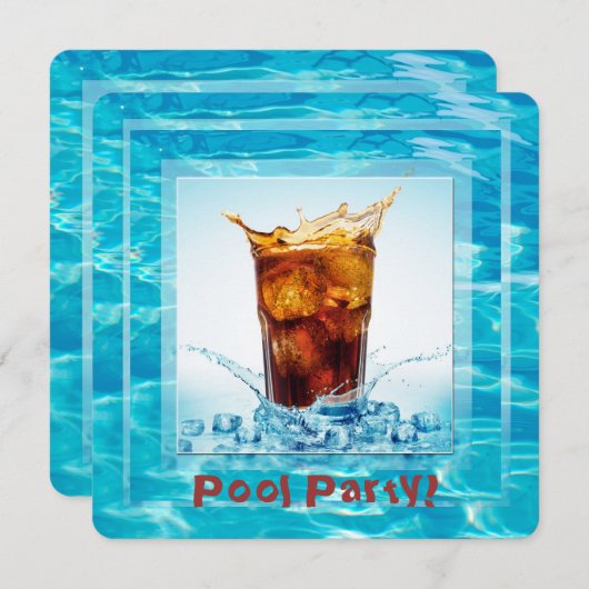 Summer Pool Party Einladung (Vorne/Hinten)
