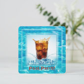 Summer Pool Party Einladung (Stehend Vorderseite)