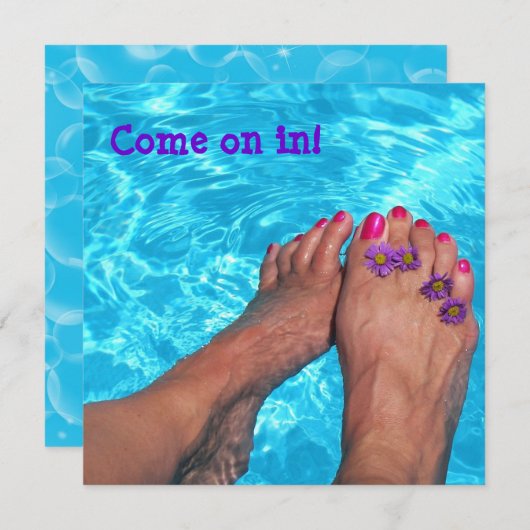 Summer Pool Party Einladung (Vorne/Hinten)