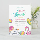 Summer Pool Party Einladung (Stehend Vorderseite)