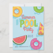 Summer Pool Party Einladung, Backyard Party Einladung (Vorderseite)