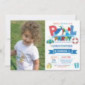 Summer Pool Party Einladung Splish Splash Boy (Vorderseite)