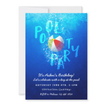 Summer Pool Party Einladungen
