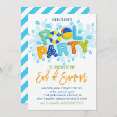 Summer Pool Party, Ende des Schuljahres Party Einladung (Vorne/Hinten)