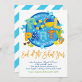 Summer Pool Party, Ende des Schuljahres Party Einladung (Vorne/Hinten)