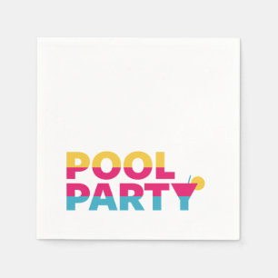 Summer Pool Party, farbiger Cocktail Serviette