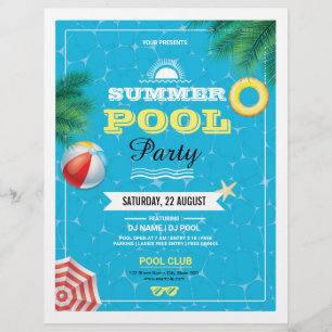 Summer Pool Party Flyer