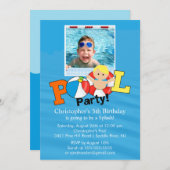 Summer POOL Party FOTO Geburtstag Einladung Junge (Vorne/Hinten)