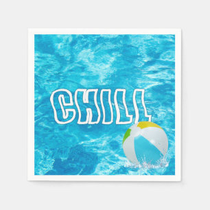 Summer Pool Party Fun Napkins Serviette