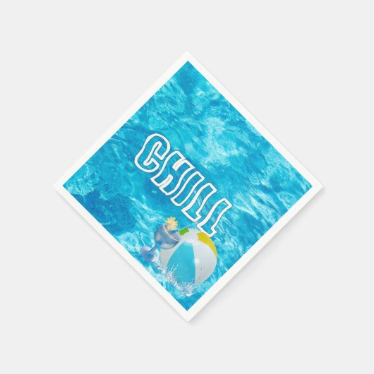 Summer Pool Party Fun Napkins Serviette (Ecke)