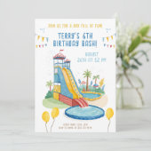 Summer Pool Party für Kinder Einladung (Stehend Vorderseite)