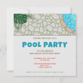 Summer Pool Party Garten Schwimmbad Geburtstag Einladung (Rückseite)