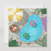 Summer Pool Party Garten Schwimmbad Geburtstag Einladung (Vorderseite)