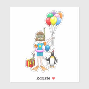 Summer Pool Party Geburtstag Aufkleber