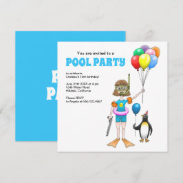 Summer Pool Party Geburtstag Einladung