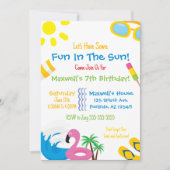 Summer Pool Party Geburtstag Einladung (Vorderseite)