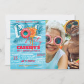 Summer Pool Party Geburtstag FOTO Einladung (Vorderseite)