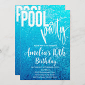 Summer Pool Party Geburtstag, Party Einladung (Vorne/Hinten)