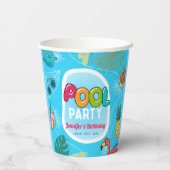Summer Pool Party Geburtstag schwimmen Pappbecher (Rückseite)