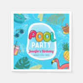 Summer Pool Party Geburtstag schwimmen Serviette (Vorderseite)