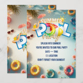  Summer Pool Party Invitation Einladung (Vorne/Hinten)
