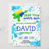 Summer Pool Party Junge Geburtstag Einladung (Vorderseite)