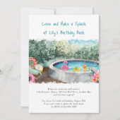 Summer Pool Party Machen Sie einen Splash Kinderge Einladung (Vorderseite)