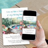 Summer Pool Party Machen Sie einen Splash Kinderge Einladung