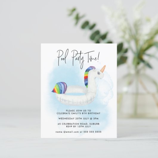 Summer Pool Party Regenbogen Eintonung jedes Alter (Stehend Vorderseite)