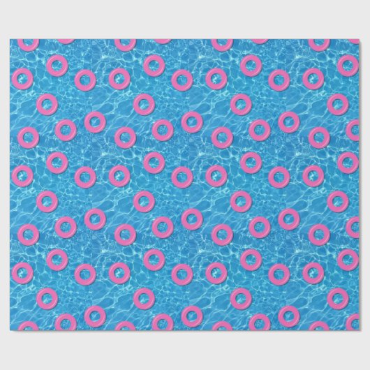 Summer Pool Party Rosa Schwimmbad Schwimmbad Schwi Geschenkpapier (Flach)
