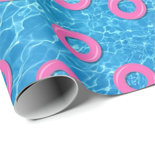 Summer Pool Party Rosa Schwimmbad Schwimmbad Schwi Geschenkpapier (Rolleneckpunkt)