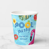 Summer Pool Party Schwimmen Wasser Geburtstag Pappbecher (Vorderseite)