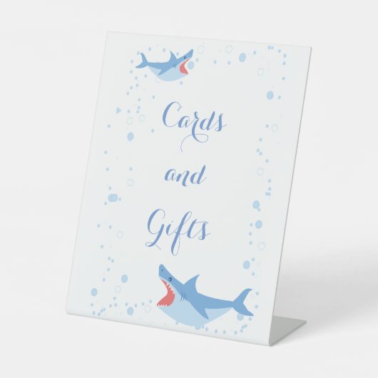 Summer Pool Party Shark Float Cards und Geschenke Sockelschild (Vorderseite)