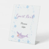 Summer Pool Party Shark Float Gästebuch Sockelschild (Vorderseite)