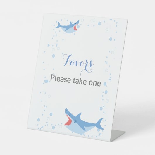 Summer Pool Party Shark Float Guest Book Geburtsta Sockelschild (Vorderseite)